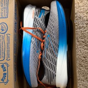 Brooks Men’s Gray & Blue Sneakers with Orange Laces